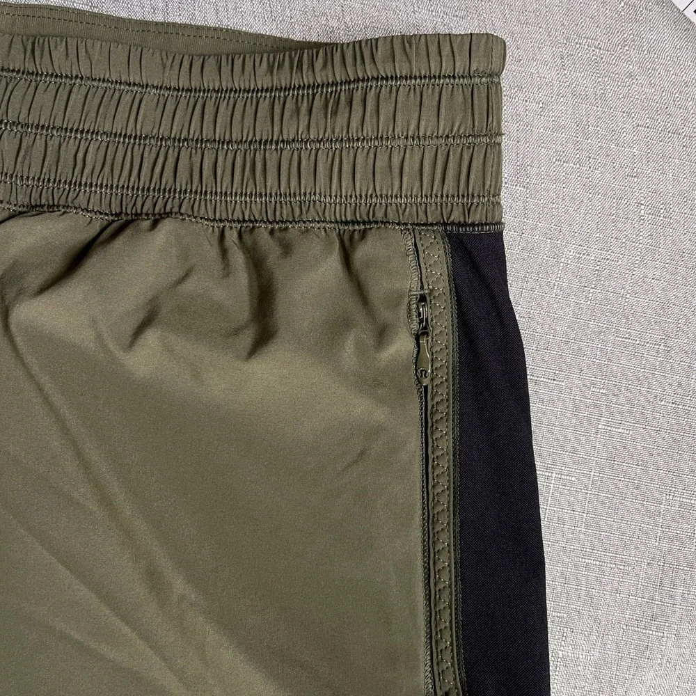 Lululemon For Love Crop 23 Swift Ultra Pant Women 10 Olive Green Black Mesh Lace